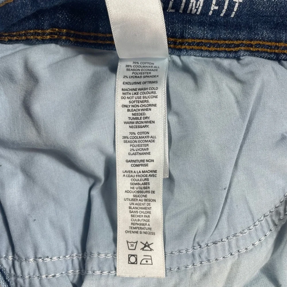 DU/ER L2X Slim Fit Jeans Mens 38x34 Performance Stretch Denim Blue